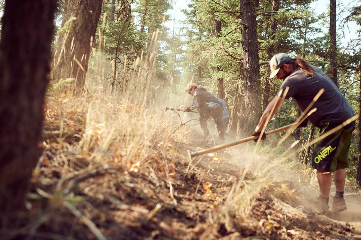 AYMBP & First Journey Trail Crew building at Soda Creek